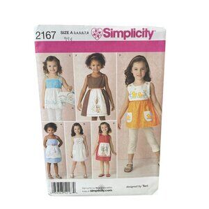 Simplicity 2167 Child's Dress Sewing Pattern Size 3-8 Vintage‎